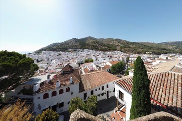 Mijas Stadt und Dächer in Andalusien, Spanien