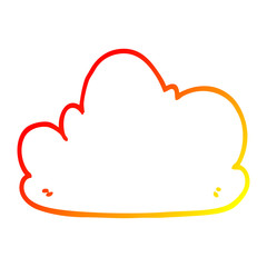 warm gradient line drawing cartoon cloud