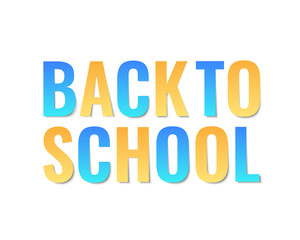 Back to school. Paper cut letters. Abstract typography design. Greeting card or poster template on white. Vector illustration.