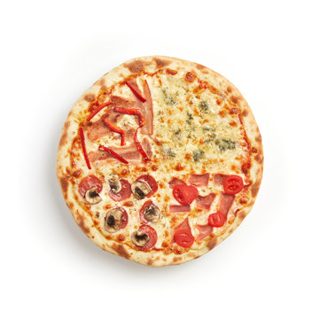 Four seasons pizza isolated