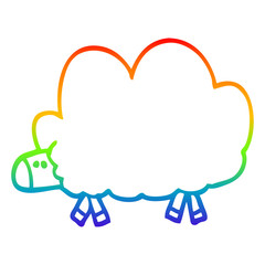 rainbow gradient line drawing cartoon black sheep