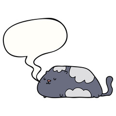 cartoon cat and speech bubble