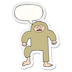 cartoon bigfoot and speech bubble sticker