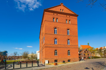 Bydgoszcz, Poland - Modern Arts Museum of the Regional Museum on the Mill Island in the historic...