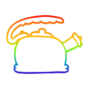 recommend clip art: rainbow gradient line drawing cartoon whistling kettle