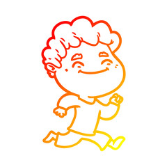warm gradient line drawing cartoon friendly man