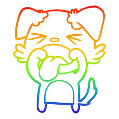 rainbow gradient line drawing cartoon disgusted dog