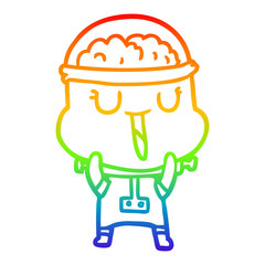 rainbow gradient line drawing happy cartoon robot
