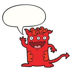 cartoon halloween monster and speech bubble