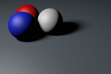 3d rendering picture of colorful 3 balls. Abstract wallpaper and background.