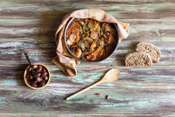 Fresh, baked ragout of vegetables