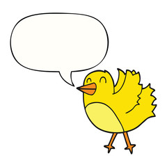 cartoon bird and speech bubble