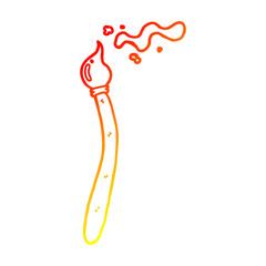 warm gradient line drawing cartoon paint brush