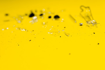 splinters from the glass light bulb