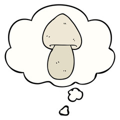 cartoon mushroom and thought bubble