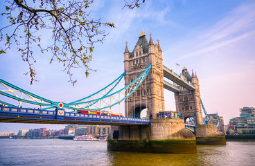 Tower Bridge across the River Thames in London, UK. © Jbyard