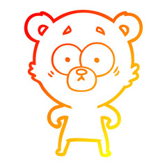 warm gradient line drawing surprised bear cartoon