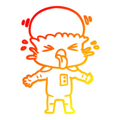 warm gradient line drawing weird cartoon alien