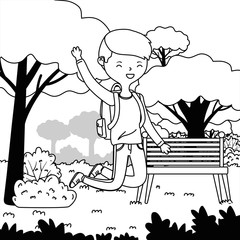 Teenager boy cartoon design vector illustrator