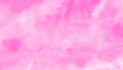 Pink color light ink effect shades gradient on textured paper. Soft smeared aquarelle painted magenta watercolor canvas for splash design, invitation background, vintage template
