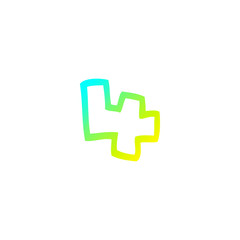 cold gradient line drawing cartoon number 4