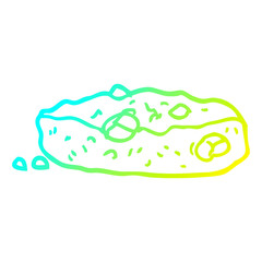 cold gradient line drawing cartoon choclate chip cookie