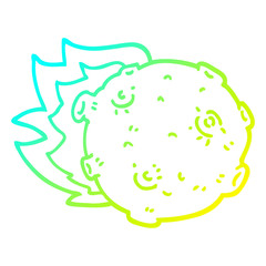 cold gradient line drawing cartoon asteroid