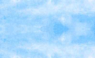 Creative aquarelle painted paper textured canvas for vintage design, invitation card, template. Sky shades blue color watercolor illustration, creative background, smeared light turquoise frame