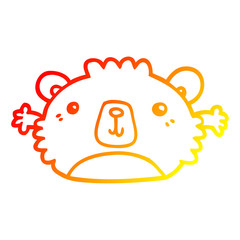warm gradient line drawing funny cartoon bear