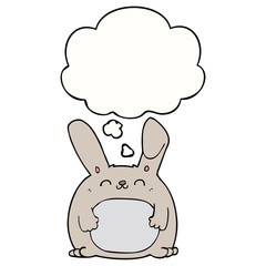 cartoon rabbit and thought bubble