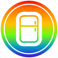 kitchen refrigerator circular in rainbow spectrum