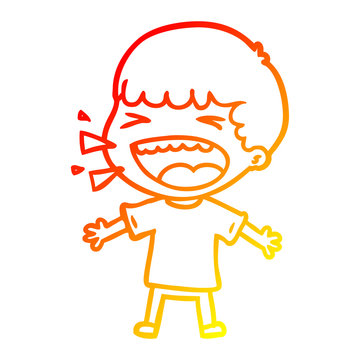 recommend clip art: warm gradient line drawing cartoon laughing man