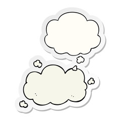 Obraz premium cartoon cloud and thought bubble as a printed sticker