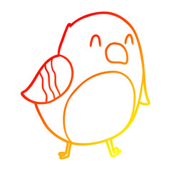 Obraz premium warm gradient line drawing cartoon bird