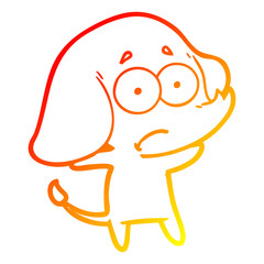 warm gradient line drawing cartoon unsure elephant