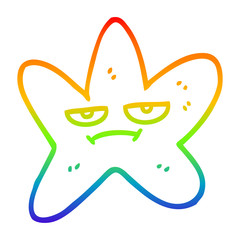 rainbow gradient line drawing cartoon star fish