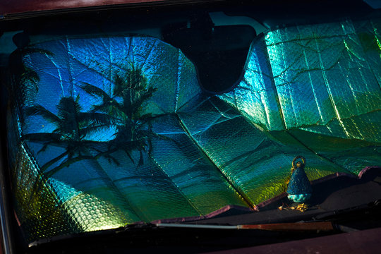 Sunshade on car windshield