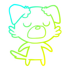 cold gradient line drawing cartoon dog