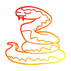 warm gradient line drawing cartoon snake
