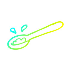 cold gradient line drawing cartoon ladle of food