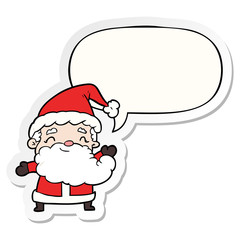 cartoon santa claus and speech bubble sticker