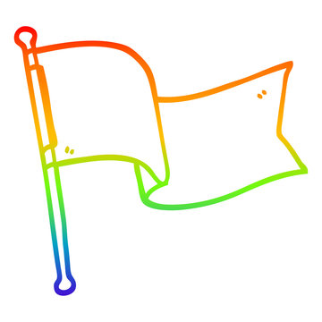 recommend clip art: rainbow gradient line drawing cartoon white flag waving