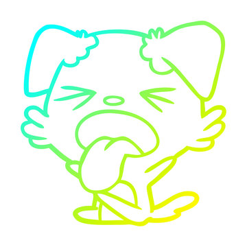 recommend clip art: cold gradient line drawing cartoon dog throwing tantrum