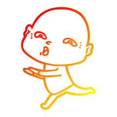warm gradient line drawing cartoon nervous man