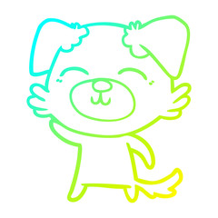 cold gradient line drawing cartoon dog