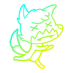 cold gradient line drawing cartoon dead fox