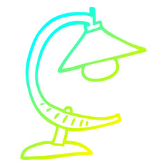 cold gradient line drawing cartoon desk lamp