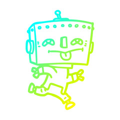 cold gradient line drawing cartoon robot