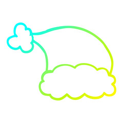cold gradient line drawing cartoon elf hat