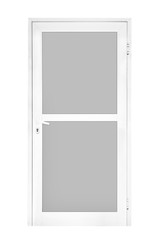 Modern external PVC door on white background